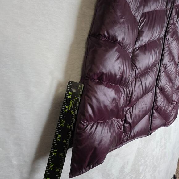 J.jill Down Burgundy Small long length Vest with Zip & Side Zip. Warm Soft Comfy - Picture 9 of 16